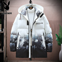 花花公子中长款羽绒服[1688款-P220][新国标90白鸭绒]主推款仓库货足款防寒保暖青少年潮流短款连帽外套