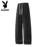 花花公子新款高品质秋冬厚款天丝牛仔裤宽松阔腿休闲长裤