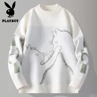 花花公子新款高品质[新款]2025年秋冬款圆领针织毛衣男