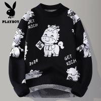 花花公子新款高品质[新款] 2025年秋冬款圆领针织毛衣男
