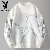 花花公子新款高品质[新款]2025年秋冬款圆领针织毛衣男