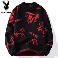 花花公子新款高品质[新款]2025年秋冬款圆领针织毛衣男