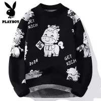 花花公子新款高品质[新款]2025年秋冬款圆领针织毛衣男