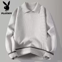 花花公子新款高品质[新款]2025年秋冬款翻领针织毛衣男