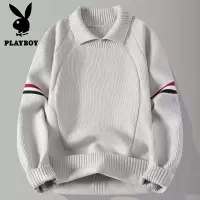花花公子新款高品质[新款]2025年秋冬款翻领针织毛衣男