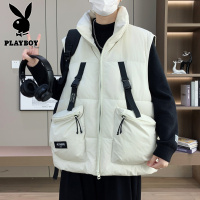 花花公子新款工装马甲男立领大口袋潮流青少年加厚保暖单穿冬季坎肩单穿