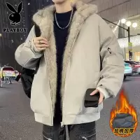 花花公子新款高品质秋冬季青少年加棉加厚棉衣男座山棉服外套