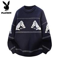 花花公子新款高品质[新款]2025年秋冬款圆领针织毛衣男