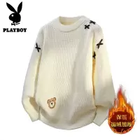 花花公子新款高品质2025年秋冬款圆领针织毛衣男
