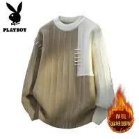 花花公子新款高品质2025年秋冬款圆领针织毛衣男