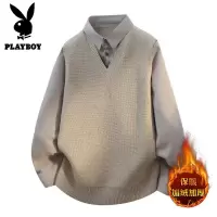 花花公子新款高品质2025年秋冬款翻领针织毛衣男