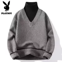 花花公子新款2025年秋冬半高领针织毛衣男