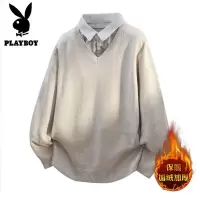 花花公子新款[新款]2025年秋冬款翻领针织毛衣男