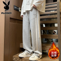 花花公子新款青少年学生裤加绒加厚直筒休闲裤男裤卫裤