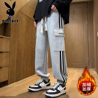 花花公子新款青少年男装学生直筒裤休闲裤加绒加厚卫裤