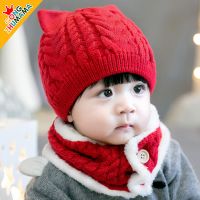 婴儿帽子冬季加绒宝宝帽子秋冬毛线帽男童女童帽保暖