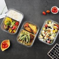 上班族玻璃饭盒微波炉专用碗分隔型保鲜盒微波炉加热饭盒便当盒