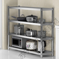 苏宁严选 置物架收纳架多层层架不锈钢厨房置物架2层微波炉架子三四层落地烤箱储物货架收纳锅架