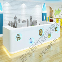苏宁严选 2019新款家具幼儿园烤漆前台接待台母婴店教育机构收银台培训早教学校吧台定制