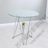 苏宁严选 玻璃小圆桌休闲阳台桌椅咖啡厅玻璃圆桌现代简约钢化家用客厅茶几迷你休闲咖啡洽谈桌阳台小圆桌W