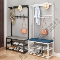 苏宁严选 门口换鞋凳换鞋凳挂衣架一体家用进口衣帽架小型玄关可坐鞋柜软包坐垫鞋架