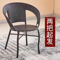 苏宁严选 阳台藤椅单人靠背椅手工编织客厅卧室简约家用旋转藤椅户外小藤椅福竹新款