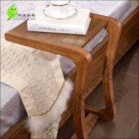 苏宁严选 实木床边几可移动沙发几桌柜角几胡桃乌金迷你小茶几懒人电脑桌子福竹新款