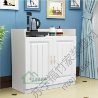 苏宁严选 茶水柜实木餐边柜办公室纯净水储物柜简约现代饮水机客厅柜子桶柜 简约暖白色80长 双福竹新款