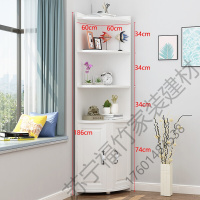 苏宁严选 家装精选转角柜墙角柜子现代简约拐角边角三角形收纳柜客厅卧室角落置物架 暖白色60*60*186 组装放心购福竹
