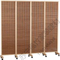 苏宁严选 新中式竹编实木屏风 客厅房间玄关移动折屏简约办公室隔断墙酒店宾馆遮挡F141福竹新款