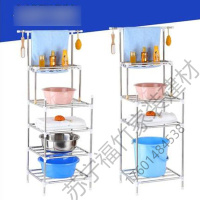 苏宁严选 脸盆架不锈钢洗手间落地洗脸架子厨房卫生间置物架浴室收纳架家装建材及五金住宅浴室卫生间家具架类面盆架子福竹新款