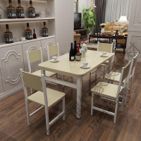 苏宁严选 快餐店组合桌椅小吃店餐桌椅快餐饭店桌椅面馆餐馆一桌四椅子定制 圆角120*60配四椅福竹新款