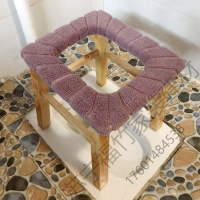 苏宁严选 移动折叠带扶手老年人孕妇残疾人坐座便椅器方便凳蹲便实木老人残疾产孕妇拉屎上厕所 不可拆方形便凳款送厚套+防滑垫