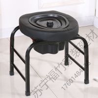 苏宁严选 移动折叠带扶手老年人孕妇残疾人坐座便椅器方便凳蹲便折叠防滑孕妇老人坐便椅老年厕所坐便凳 枪黑色38非折叠带便桶