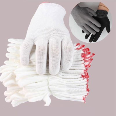 【5双】尼龙文玩手套芯白色弹性耐磨劳保手套