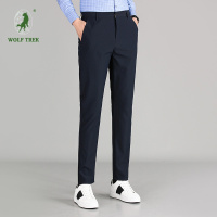 [七匹狼国际公司授权WOLF TREK ]2021春夏季新款男士休闲裤韩版潮流修身商务西裤中青年弹力长裤子 中