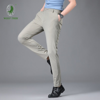 [七匹狼国际公司授权WOLF TREK ]男士休闲裤秋季薄款西裤宽松直筒仿冰丝男裤中年商务长裤子男春秋款