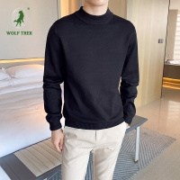 [七匹狼国际公司授权WOLF TREK ]纯色毛衫毛衣男半高领长袖针织衫男装秋冬中领基础款打底衫