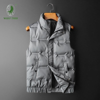[七匹狼国际公司授权WOLF TREK ]秋冬羽绒棉立领马甲男大码运动保暖背心韩版修身马夹男装休闲外套