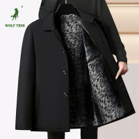 [七匹狼国际公司授权WOLF TREK ]中老年爸爸秋冬装加绒加厚外套商务休闲男士上衣爷爷翻领夹克男装