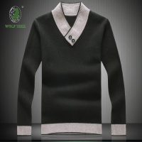 [七匹狼国际公司授权WOLF TREK ]22新款加厚男毛衣冬季保暖v领套头加大码舒适柔软针织衫中青年潮