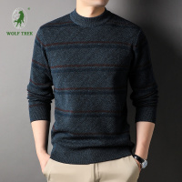 [七匹狼国际公司授权WOLF TREK ]男装秋冬新款男士打底舒适羊毛毛衣圆领长袖休闲针织衫