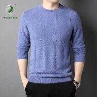 [七匹狼国际公司授权WOLF TREK ]男装22新款秋冬新款男士保暖修身羊绒毛衣圆领套头休闲针织衫