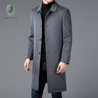 [七匹狼国际公司授权WOLF TREK ]双面羊毛呢子大衣男士休闲中长款秋冬新款气质毛呢男装外套