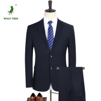 [七匹狼国际公司授权WOLF TREK ]男装长期做货 松紧腰男上班职业装工作服西装二件套西服套装