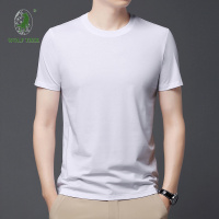 [七匹狼国际公司授权WOLF TREK ]夏季男士圆领丝光棉短袖T恤纯色简约半袖体恤2023男装新款打底衫