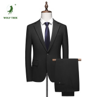 [七匹狼国际公司授权WOLF TREK ]男装品质新款男士西服套装两件套韩版修身商务休闲西装婚礼