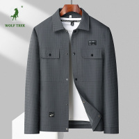 [七匹狼国际公司授权WOLF TREK ]男装L-8XL工装外套春秋季宽松翻领夹克2023新款日系复古潮牌休闲上衣服