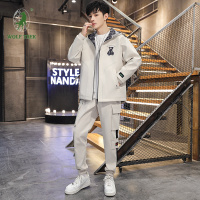 [七匹狼国际公司授权WOLF TREK ]运动套装男士秋季潮流帅气搭配一套休闲潮流两件工装夹克上衣 裤子