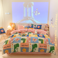 加厚棉加绒四件套 A版全棉B版法莱绒秋冬加厚保暖全棉AB版双面1.5/1.8米床套件